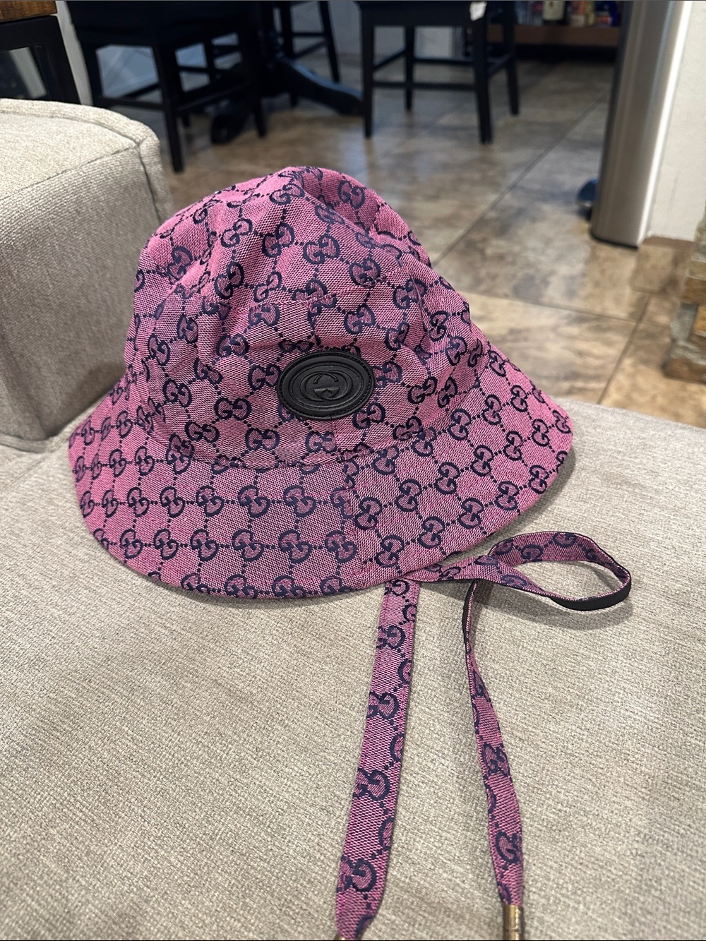 Pink Patterned Bucket Hat size Small